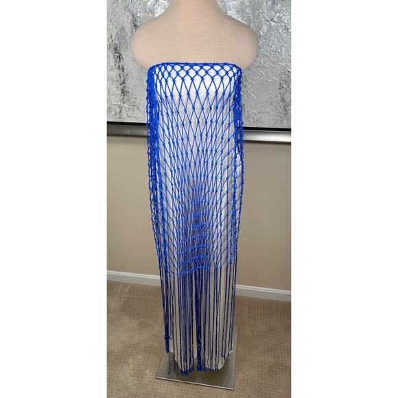 BAOBAB Indira Strapless Crochet Paraiso Blue Jumpsuit Size Medium - Picture 5 of 13